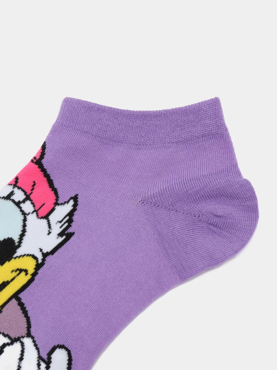 Фиолетовый носки женские короткие с мультяжними рисунками