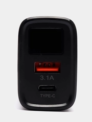 Блок питания USB + Type-C 5V-3.1А c дисплеем