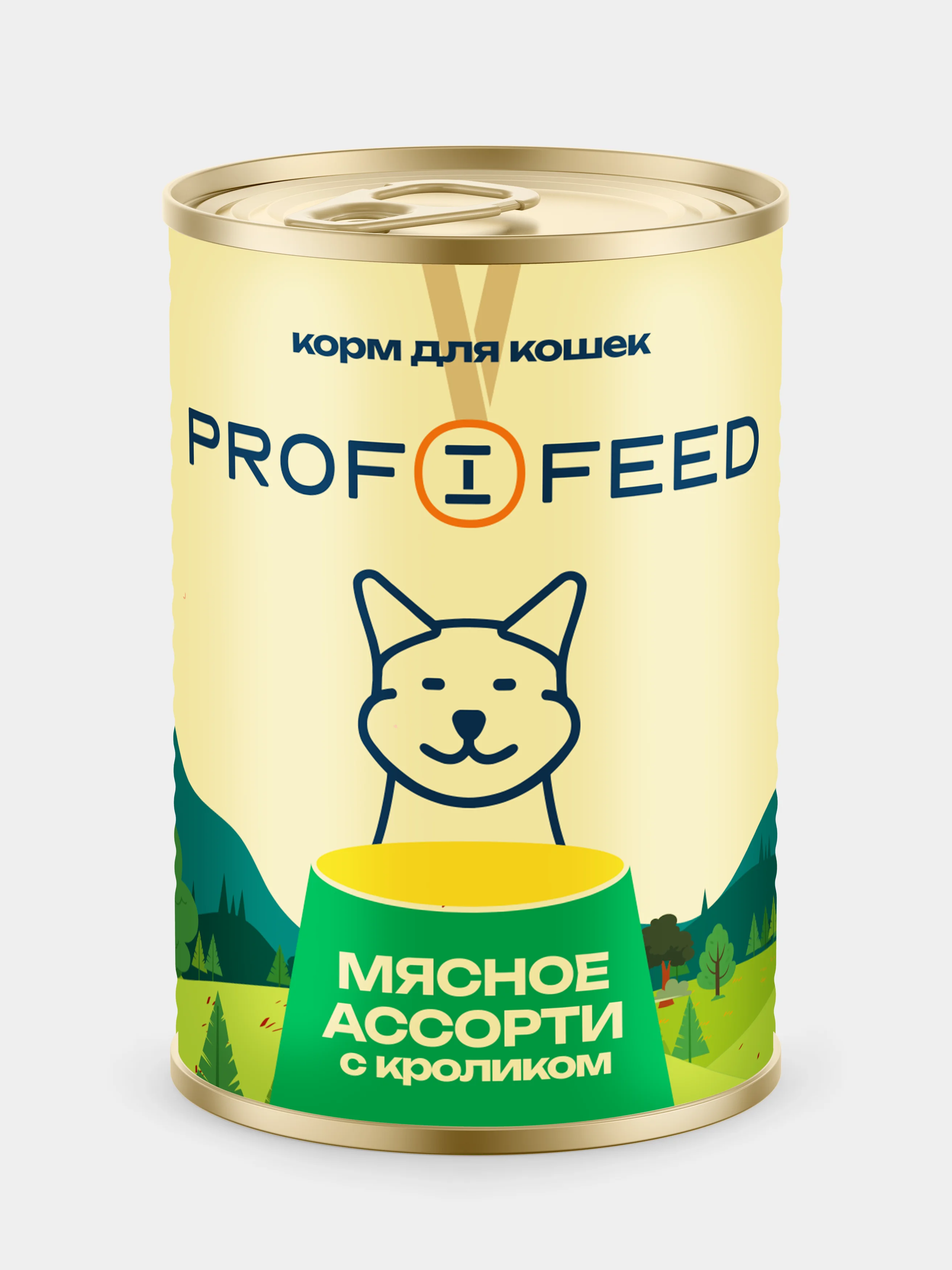 Корм консервированный Profifeed для кошек Мясное ассорти с кроликом
