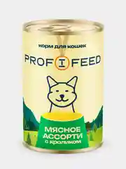 Корм консервированный Profifeed для кошек Мясное ассорти с кроликом