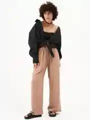 Бежевый брюки женские, широкие