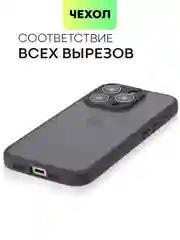 Черный чехол для Apple iPhone 14, 15 Pro Max/Pro/Plus пластиковый BROSCORP с силиконовой защитой