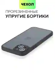 Черный чехол для Apple iPhone 14, 15 Pro Max/Pro/Plus пластиковый BROSCORP с силиконовой защитой