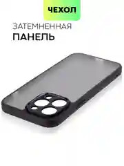 Черный чехол для Apple iPhone 14, 15 Pro Max/Pro/Plus пластиковый BROSCORP с силиконовой защитой