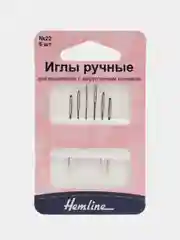 Иглы ручные для вышивания с удлиненным ушком и закругленным кончиком №22, 6 шт, Hemline