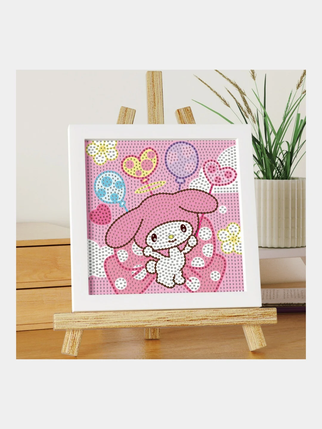 Картина алмазная мозаика детская Куроми на холсте, алмазная мозайка Hello Kitty, My Melody