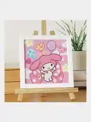 Картина алмазная мозаика детская Куроми на холсте, алмазная мозайка Hello Kitty, My Melody