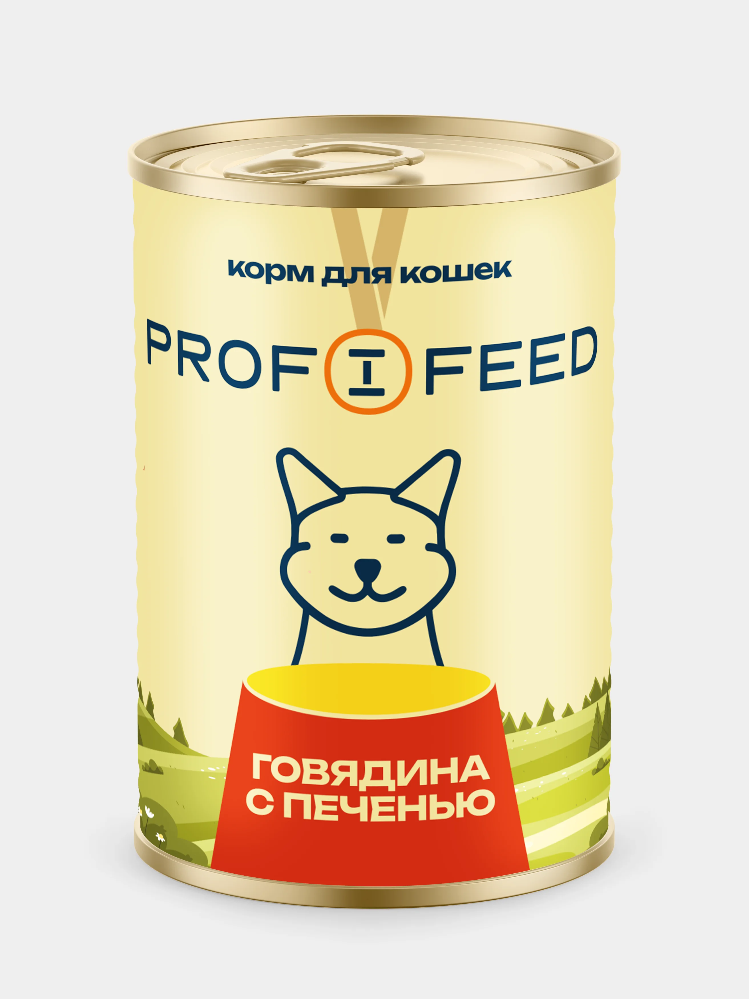 Корм консервированный Profifeed для кошек "Говядина с печенью"