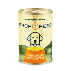 Корм консервированный Profifeed для собак Мясное ассорти 340 г, 12 шт
