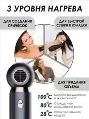 Фен компактный с ионизацией, черный