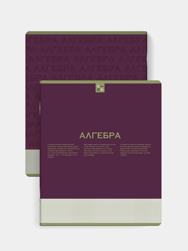 Тетрадь предметная Феникс+ "АЛГЕБРА", А5+, клетка, переплёт "софт-тач", 48 л