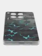 Бирюзовый чехол на Tecno Camon 30 4G / Текно Камон 30 4G прозрачный, с рисунком, защита камеры