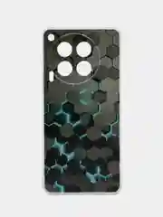 Бирюзовый чехол на Tecno Camon 30 4G / Текно Камон 30 4G прозрачный, с рисунком, защита камеры