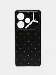 Черный силиконовый чехол на Tecno Pova 6 / Текно Пова 6 прозрачный, с рисунком, защита камеры