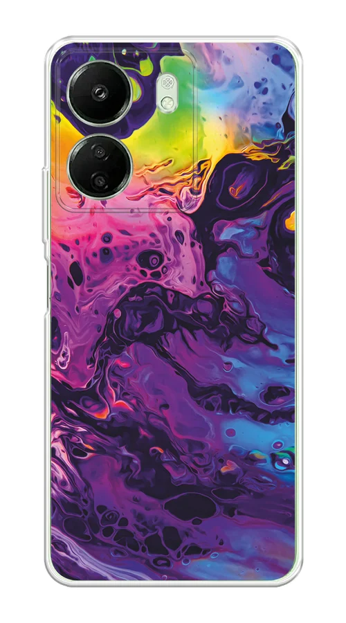Пурпурный силиконовый чехол на Xiaomi Redmi 13C/Poco C65 (Сяоми Редми 13C/Поко С65), с рисунком
