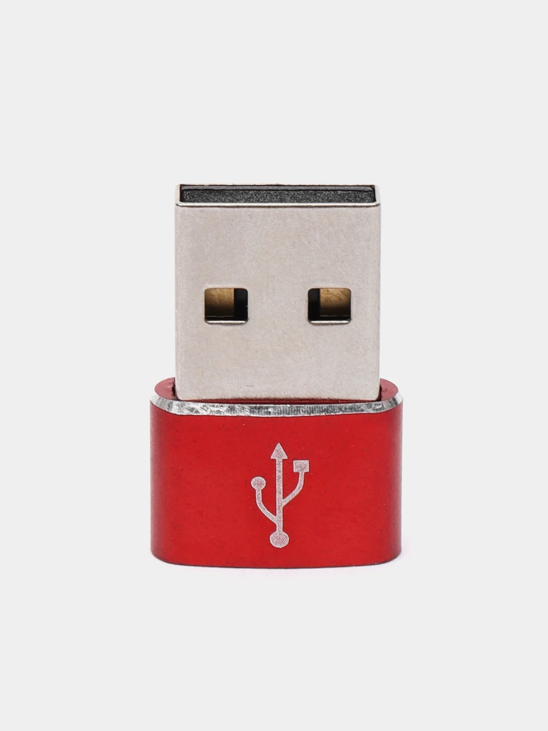 Красный адаптер-переходник USB Type-C на USB-A OTG