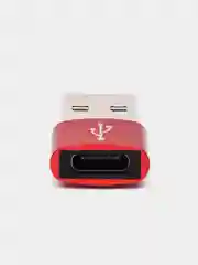 Красный адаптер-переходник USB Type-C на USB-A OTG