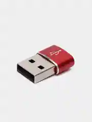 Красный адаптер-переходник USB Type-C на USB-A OTG