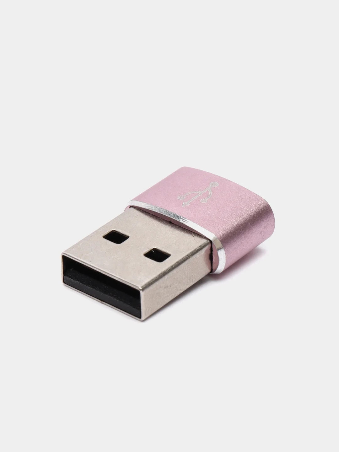 Розовый адаптер-переходник USB Type-C на USB-A OTG