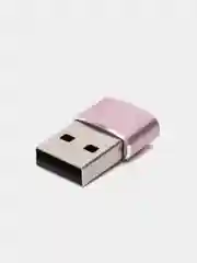Розовый адаптер-переходник USB Type-C на USB-A OTG