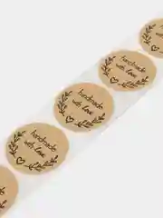 Белый стикеры в рулонах спасибо, хенмейд, thank you, hand made