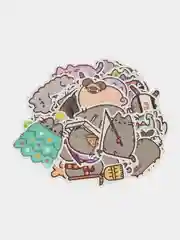 Салатовый наклейки-стикеры котики мемы, 50 штук. Стикерпак с котиками и собачками, скрапбукинг. Таро