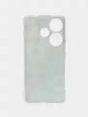 Бирюзовый силиконовый чехол на Redmi Turbo 3 / Редми Турбо 3 прозрачный, с рисунком, защита камеры