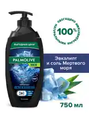 Гель для душа мужской Palmolive с морскими минералами 3 в 1 для тела, волос и лица, 750 мл