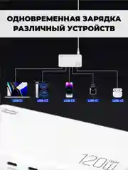Сетевое зарядное устройство для телефона, 120 Вт