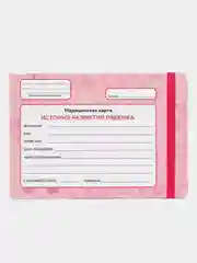 Розовый медицинская карта ребенка по форме № 112/у, А5 с резинкой, твердая обложка. Проф-Пресс