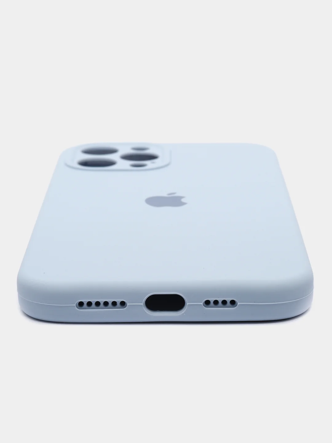 Светло-синий чехол iPhone, Айфон 12 Про Макс, Pro Max, силиконовый