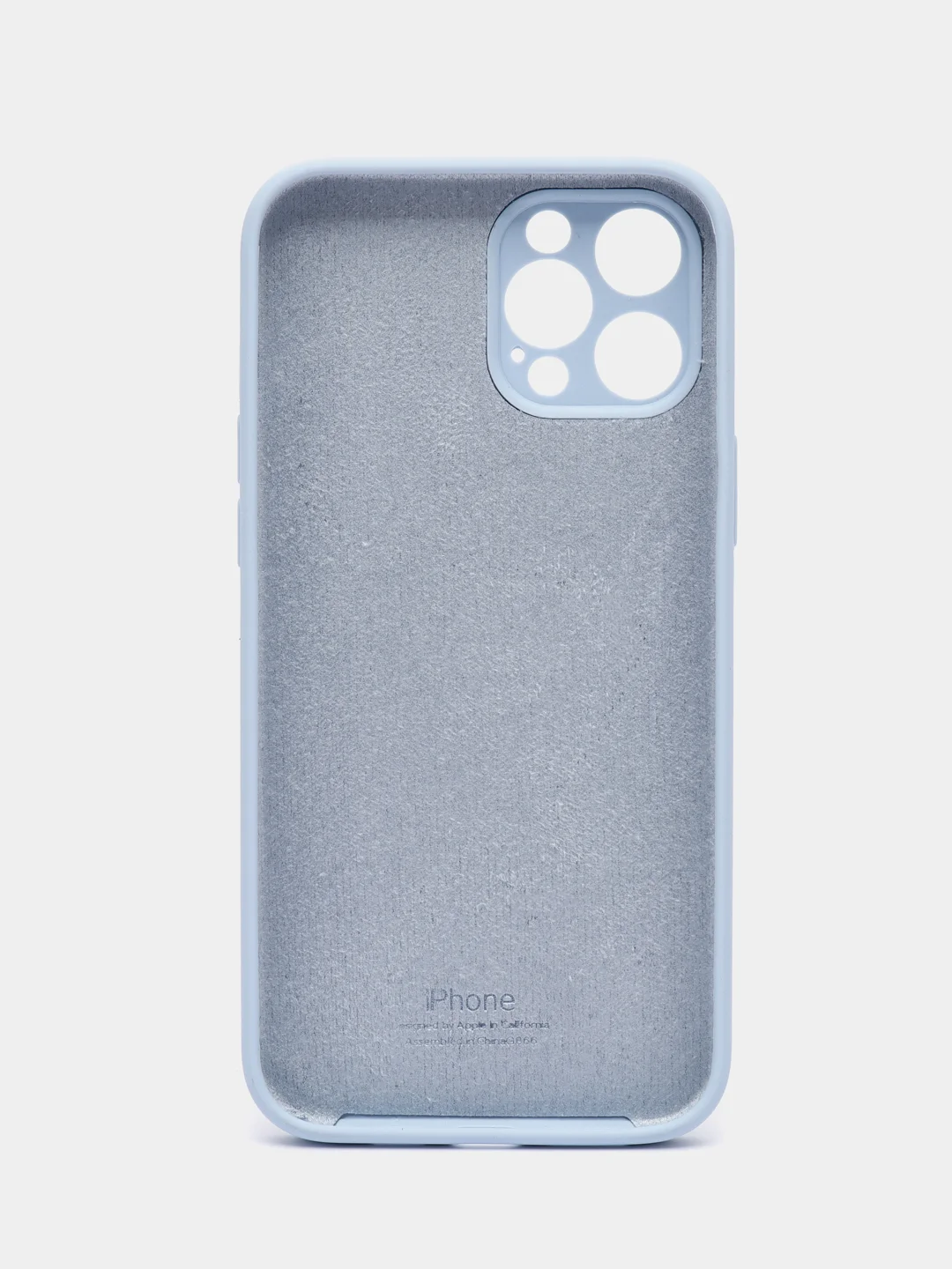 Светло-синий чехол iPhone, Айфон 12 Про Макс, Pro Max, силиконовый