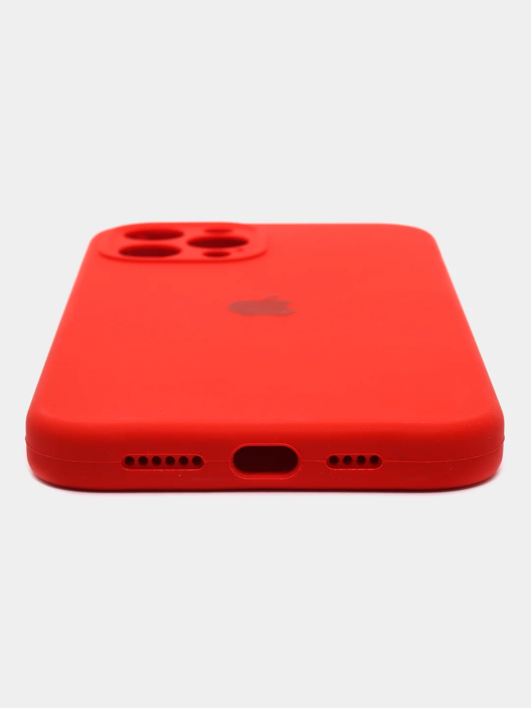 Красный чехол iPhone, Айфон 12 Про Макс, Pro Max, силиконовый