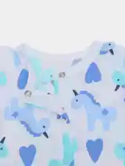 Лазурный боди с длинным рукавом для новорожденного (кулирка)