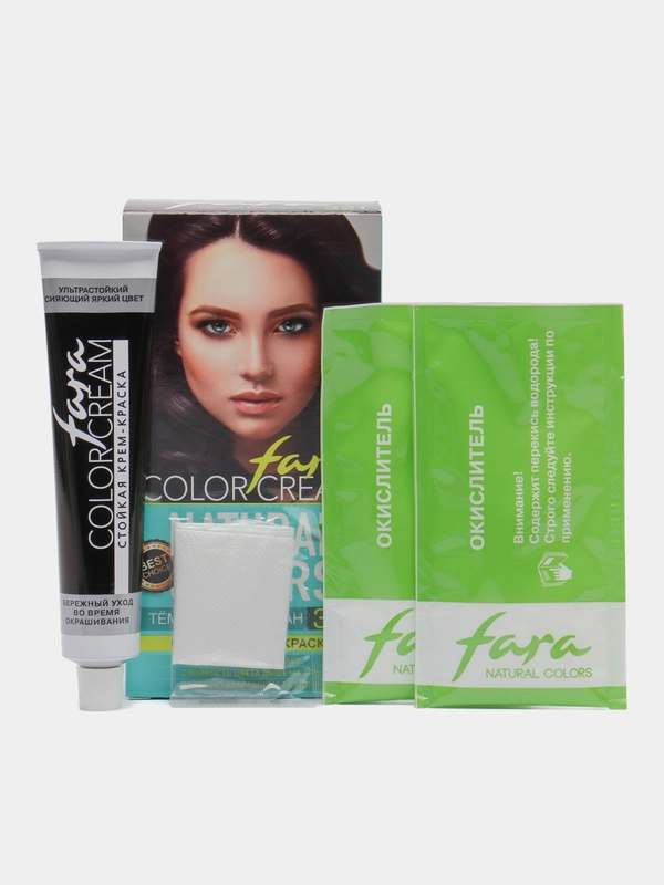 Крем-краска для волос Fara Natural Colors, 321 тёмный баклажан