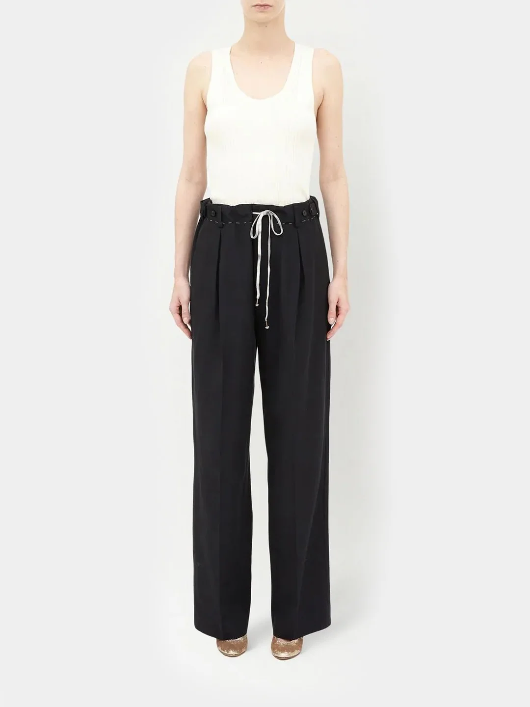 Черный прямые брюки стиль Maison Margiela