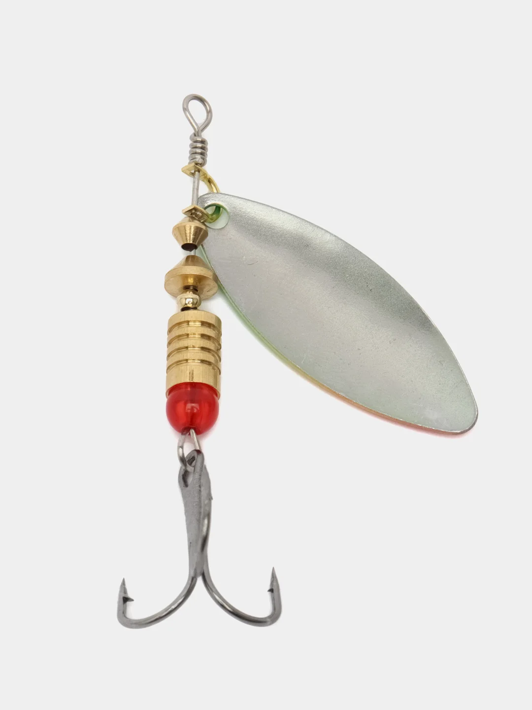 Бордовый блесна вращающаяся в расцветках Aglia Long Silver, на спиннинг, летняя, рыболовная