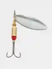 Горчичный блесна вращающаяся в расцветках Aglia Long Silver, на спиннинг, летняя, рыболовная