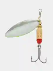 Лайм блесна вращающаяся в расцветках Aglia Long Silver, на спиннинг, летняя, рыболовная