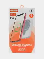 Черный power Bank беспроводная зарядка (Повербанк) Р16, 5000 mAh