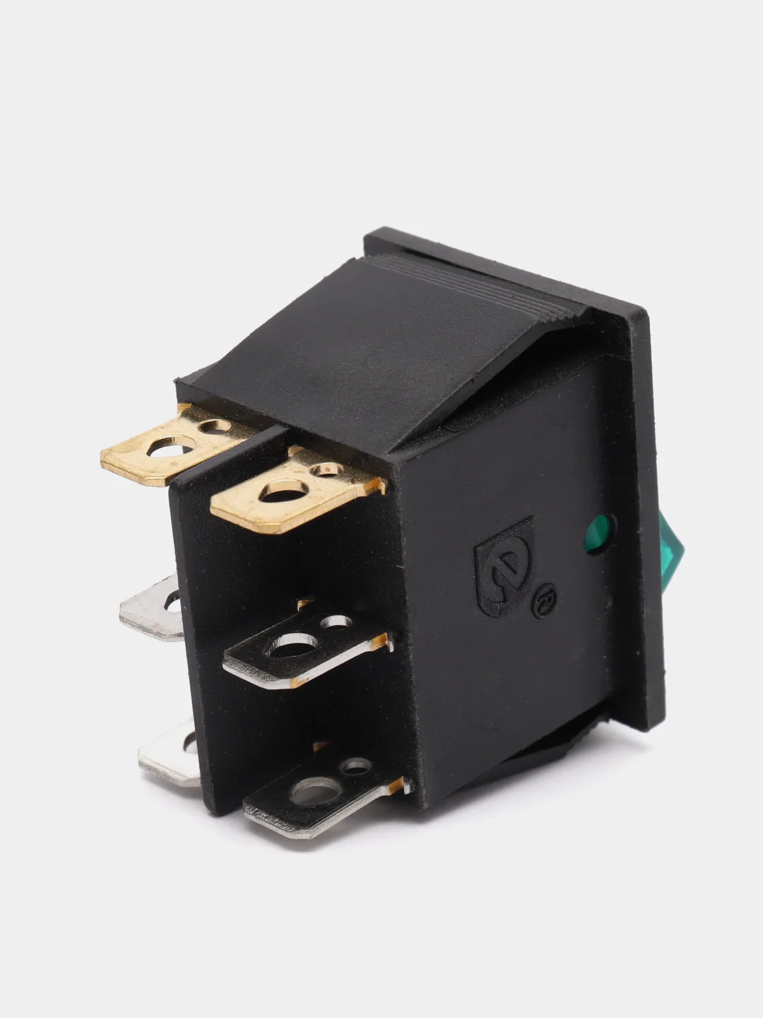 Переключатель KCD3-101N ON-OFF 15A 250V (6 контактов) зеленый ДВОЙНОЙ