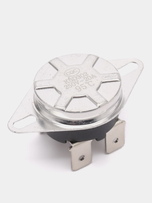 Термостат KSD-303 95 20A 250V (н/з, с кнопкой ручного сброса, 4 контакта, D=26мм, FBVL)
