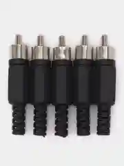 5 штук Штекер RCA (тюльпан) пластик черный