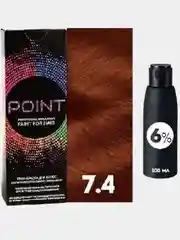 POINT. ПРОМО Краска для волос, тон №7.4 Средне-русый медный + 6% оксид 100/100мл