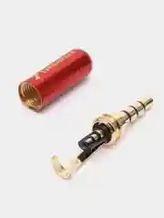 Штекер 3.5мм 4 контакта аудио разъем джек AUX jack на кабель для наушников красный