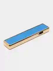 Синий зажигалка электронная USB слайдер, со спиралью ультратонкая, ветрозащитная с зарядкой