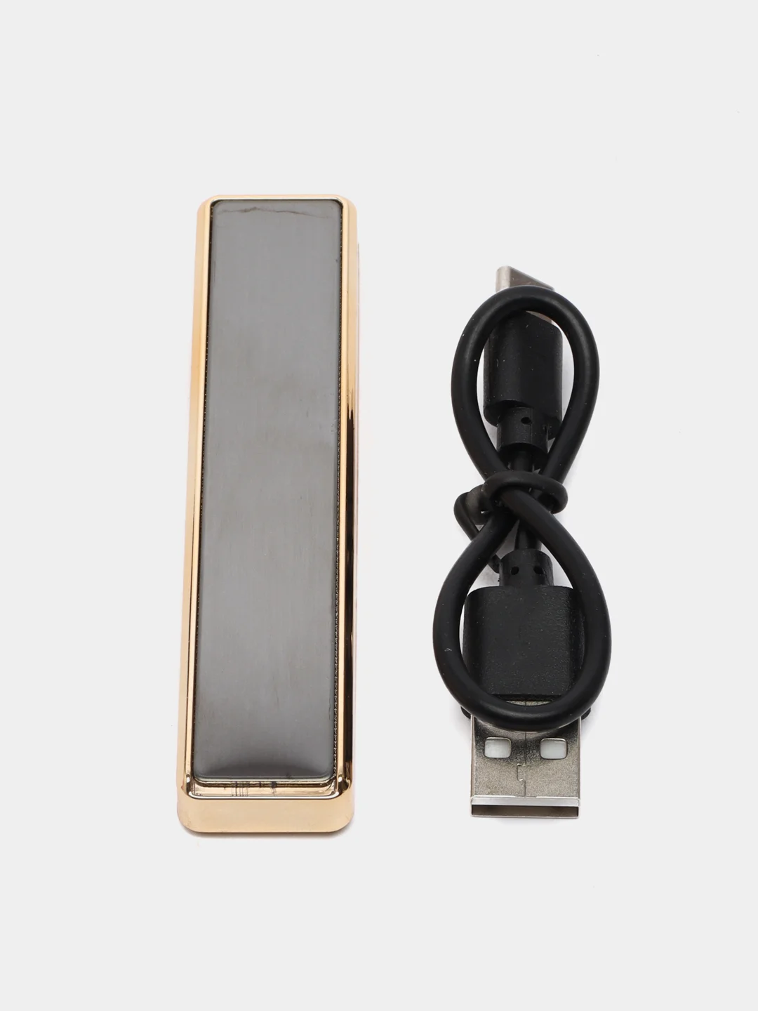 Синий зажигалка электронная USB слайдер, со спиралью ультратонкая, ветрозащитная с зарядкой