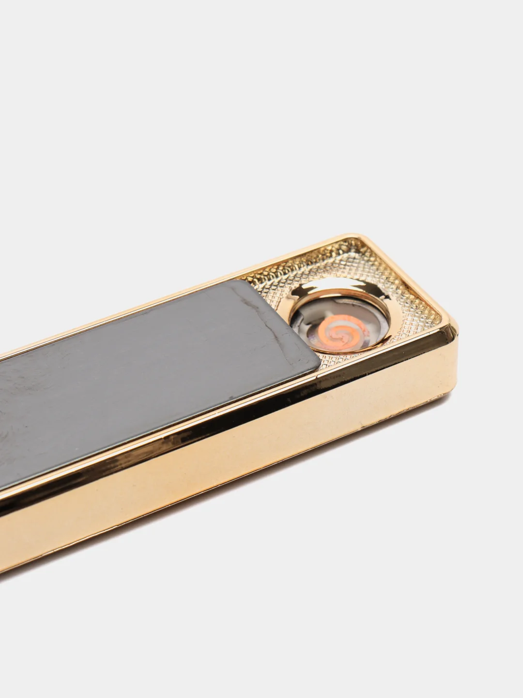 Синий зажигалка электронная USB слайдер, со спиралью ультратонкая, ветрозащитная с зарядкой