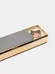 Синий зажигалка электронная USB слайдер, со спиралью ультратонкая, ветрозащитная с зарядкой