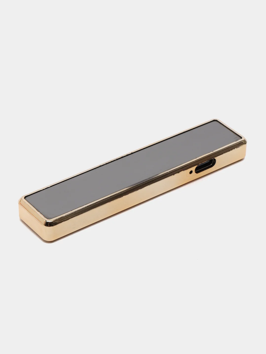 Синий зажигалка электронная USB слайдер, со спиралью ультратонкая, ветрозащитная с зарядкой
